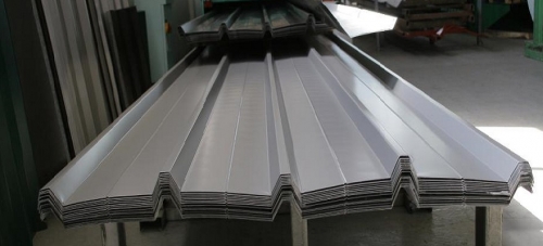 Aluminum trapezoidal covering sheets